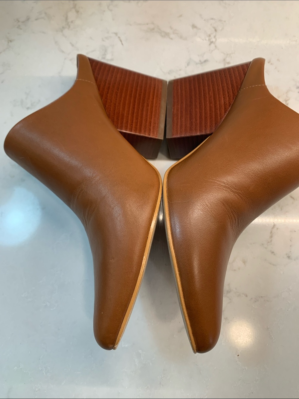 Able Tan Leather Heel Mule Clogs Size 8.5 - Picture 5 of 8